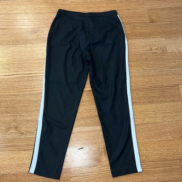 Nwt KENNETH COLE BLACK PANTS WITH WHITE SIDE STRIPE SIZE US 6 UK 10 - Picture 3 of 5